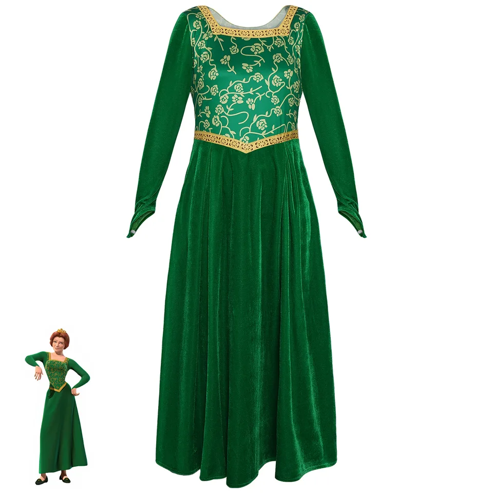 American Animated Film Shrek Costume Green Dress Princess Fiona Dress  CosplayHalloween Stage Princess Dress As A Birthday Gift - AliExpress  200000532
