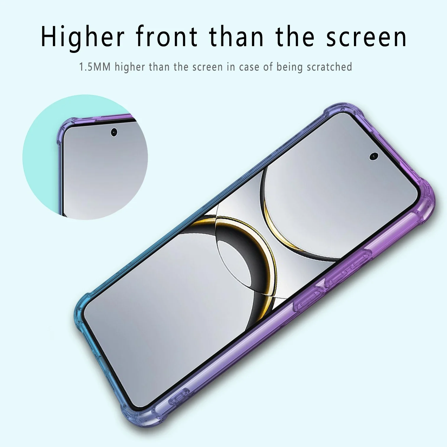 Shockproof Transparent Gradient TPU Protective Phone Case Cover
