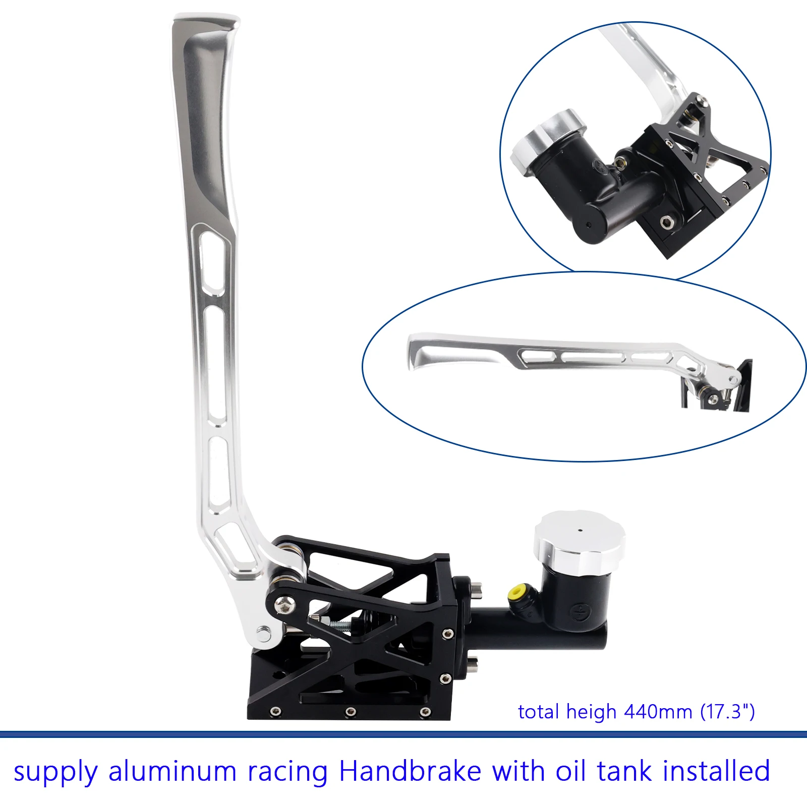 Universal Car racing Drift Vertical Type Racing Drift Oil Hydraulic Handbrake Hydro Hand Brake E-Brake Silver to bebetter