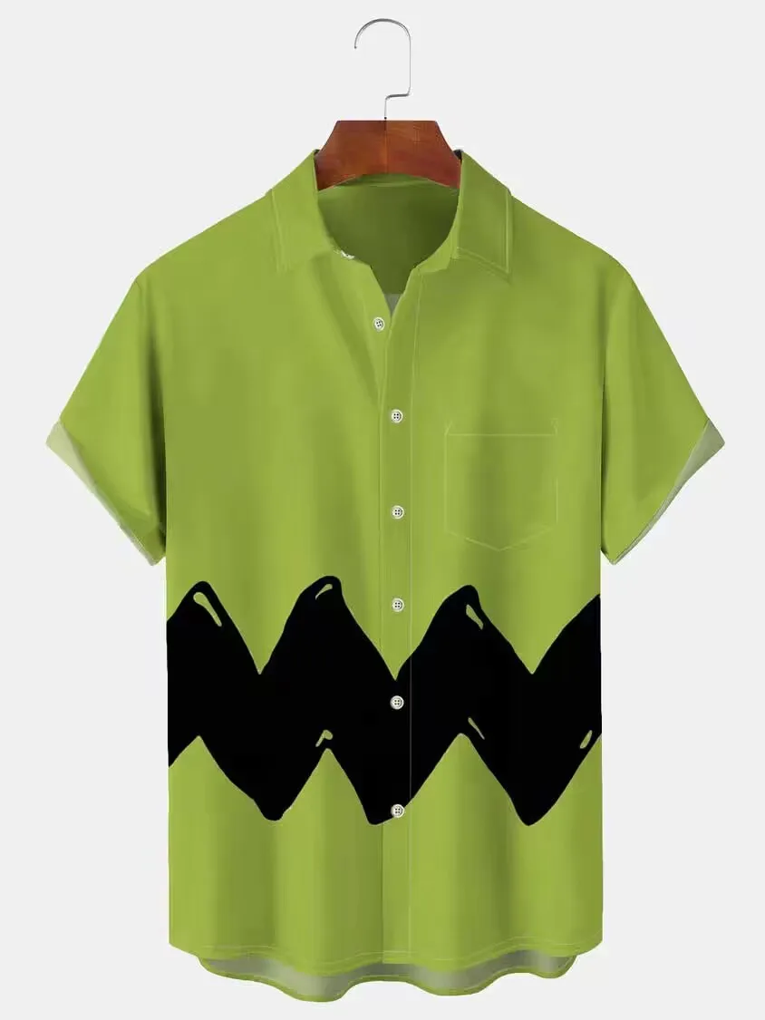 

Hawaiian Shirt Men's Short-Sleeved Shirt Seaside Beach Vacation Style Casual Printed Shirt Men
