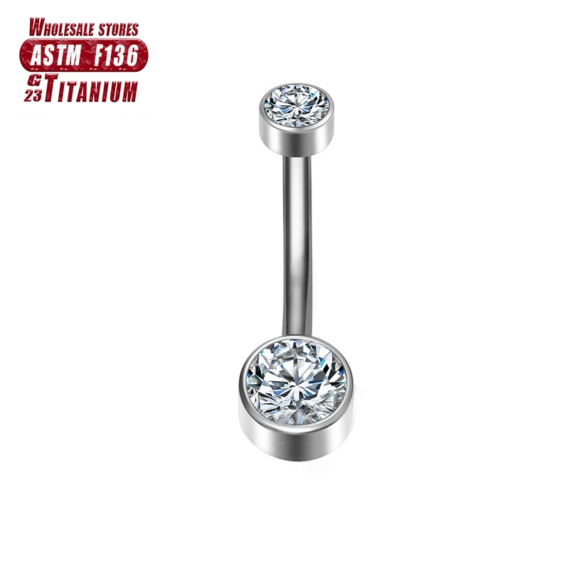 F136 Titan Nabel Piercing Zirkon Membran Clicker Scharnier Segment Charming Bauchnabel Ring Körper Schmuck Frau Zubehör – Detail 8