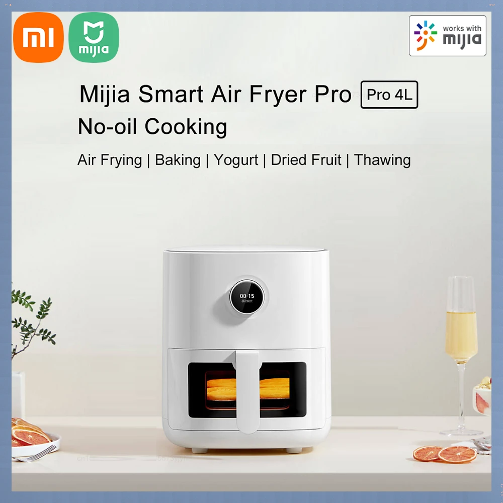 Xiaomi Mijia Smart Air Fryer PRO 4L Without Oil Electric Fryers Nonstick Coating 24H Intelligent Appointment OLED Screen No-Oil floor heating thermostat smart thermostat smart thermostat ip20 flame retardant pc intelligent lcd touch screen