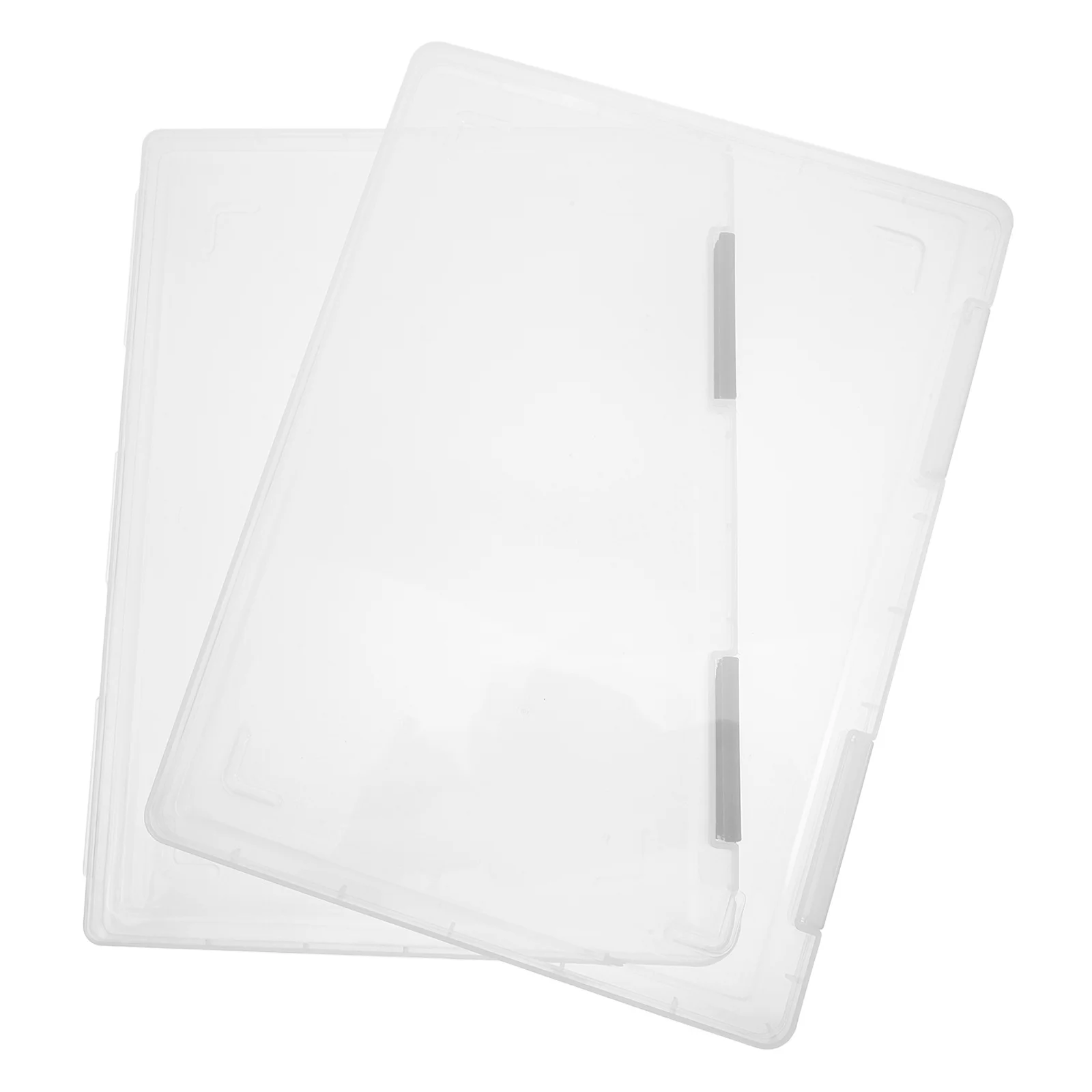 2pcs 투명 Pp 파일 보관 상자 A4 용지 시험용 투명 문서 정리함 사무실 학교 홈 휴대용 종이 정리함