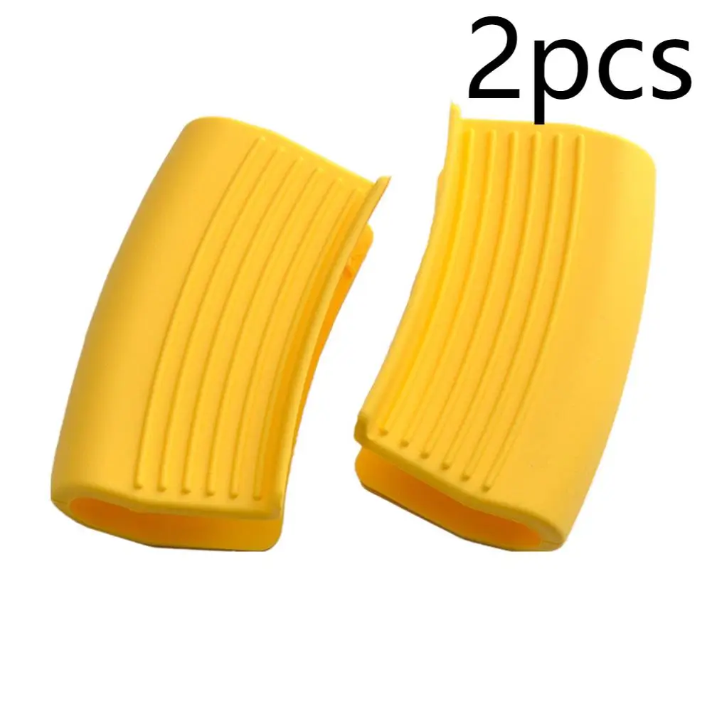 

Silicone Pot Handle Grip Heat Resistant Cookware Handle Covers Protect Your Hands Prevent Slips Set of 2 Yellow
