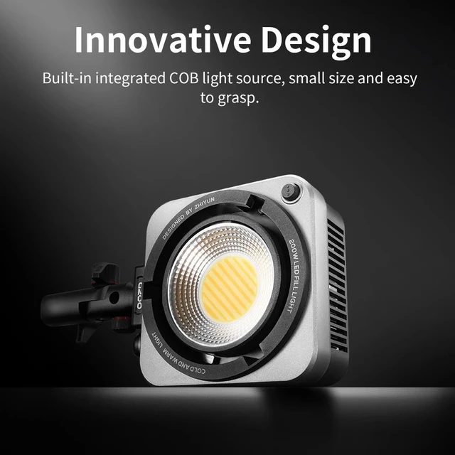 ZHIYUN MOLUS G200 200W COB LED Light 2700K-6500K Photography Lighting For Photos Studio Video Outdoor Shooting - AliExpress