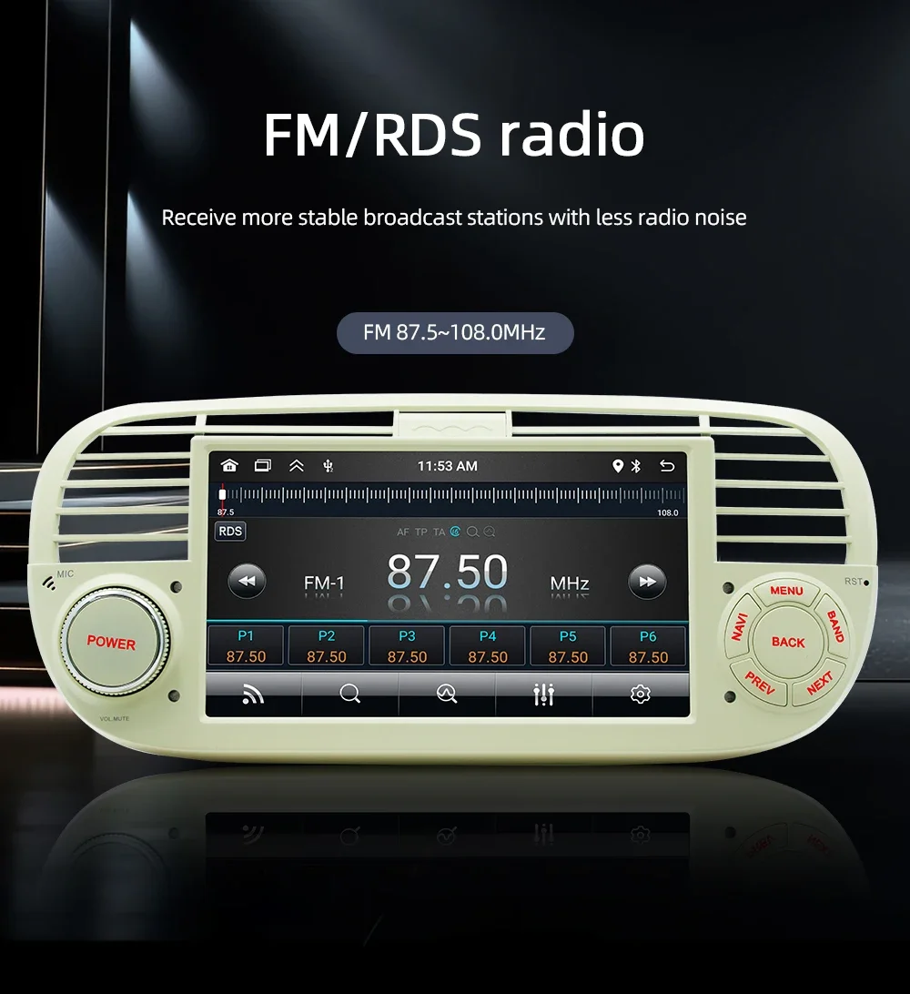 S1fb5fe3d3e004e0db3eaf7b43b5473cfk 1Din Android Car Radio Player for Fiat 500 Abarth 2007-2015 Carplay GPS Navigation Autoradio RDS DAB Car Multimedia Player