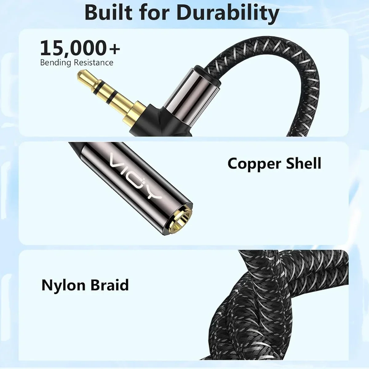 12 Foot 3.5mm Aux Extension Cable | Male To Female Stereo Audio Cable For Headphones, Speakers, PC, TV