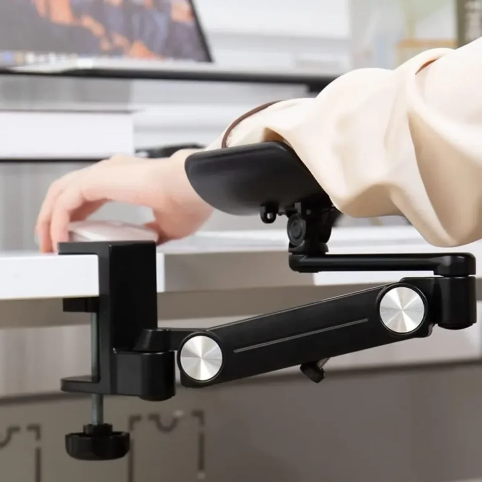 Bracciolo Poggiapolsi Ergonomico Per Computer | Supporto Regolabile Per Gomito E Avambraccio | Antiscivolo Per Scrivania