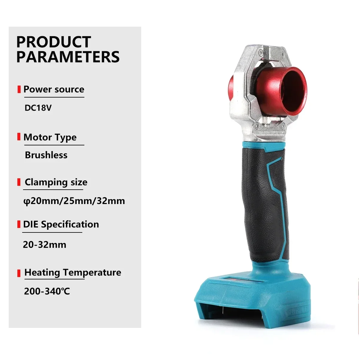 Rechargeable Hot Melt Machine Cordless PPR Water Pipe Melter Plastic Welding Machine with Replacement Heads For 18V Battery 2