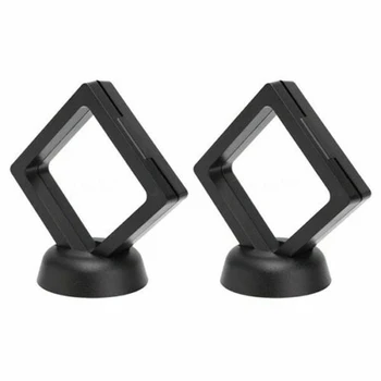 5/10PCS Jewelry Storage Box 3D Packaging Case Gemstone Floating Frame Membrane Ring Coin Display Case Necklace Display Holder 2