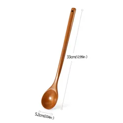 Natural Korean Wooden Spoon - Long Handle for Stirring Coffee, Tea, or Soup (Style B)