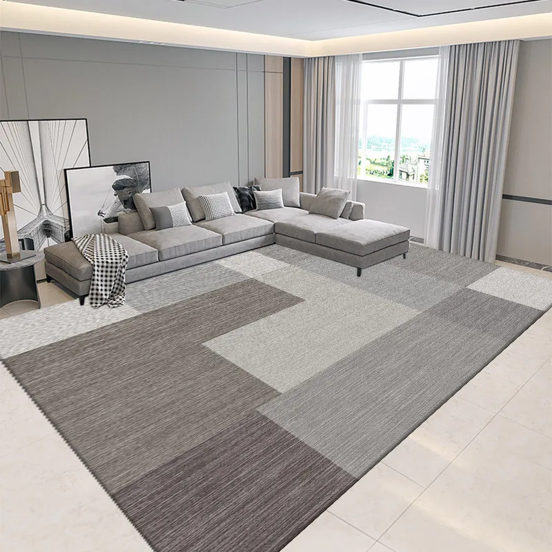 Nordic Geometric Print Living Room Bedroom Crystal Velvet Non-Slip Dirt Resistant And Easy To Care Carpet Home Decor Floor Mat