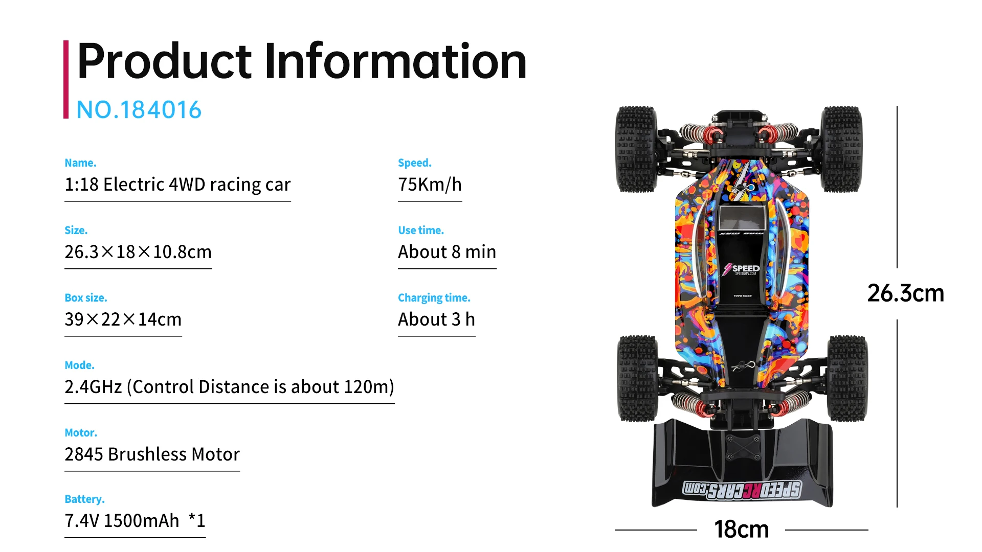 WLtoys 184016 75KM/H 2.4G RC Car Brushless 4WD Electric High Speed Off-Road Remote Control Drift Toys for Children Racing 6
