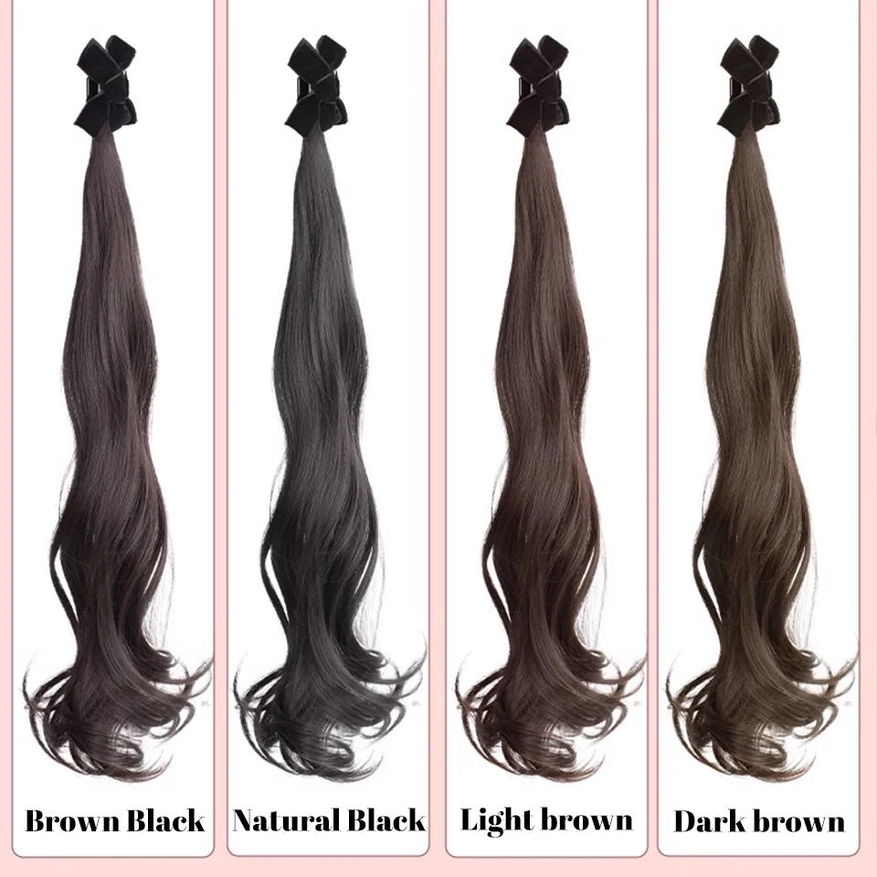 Synthetic Hair Clip On Ponytail Extensions For Women