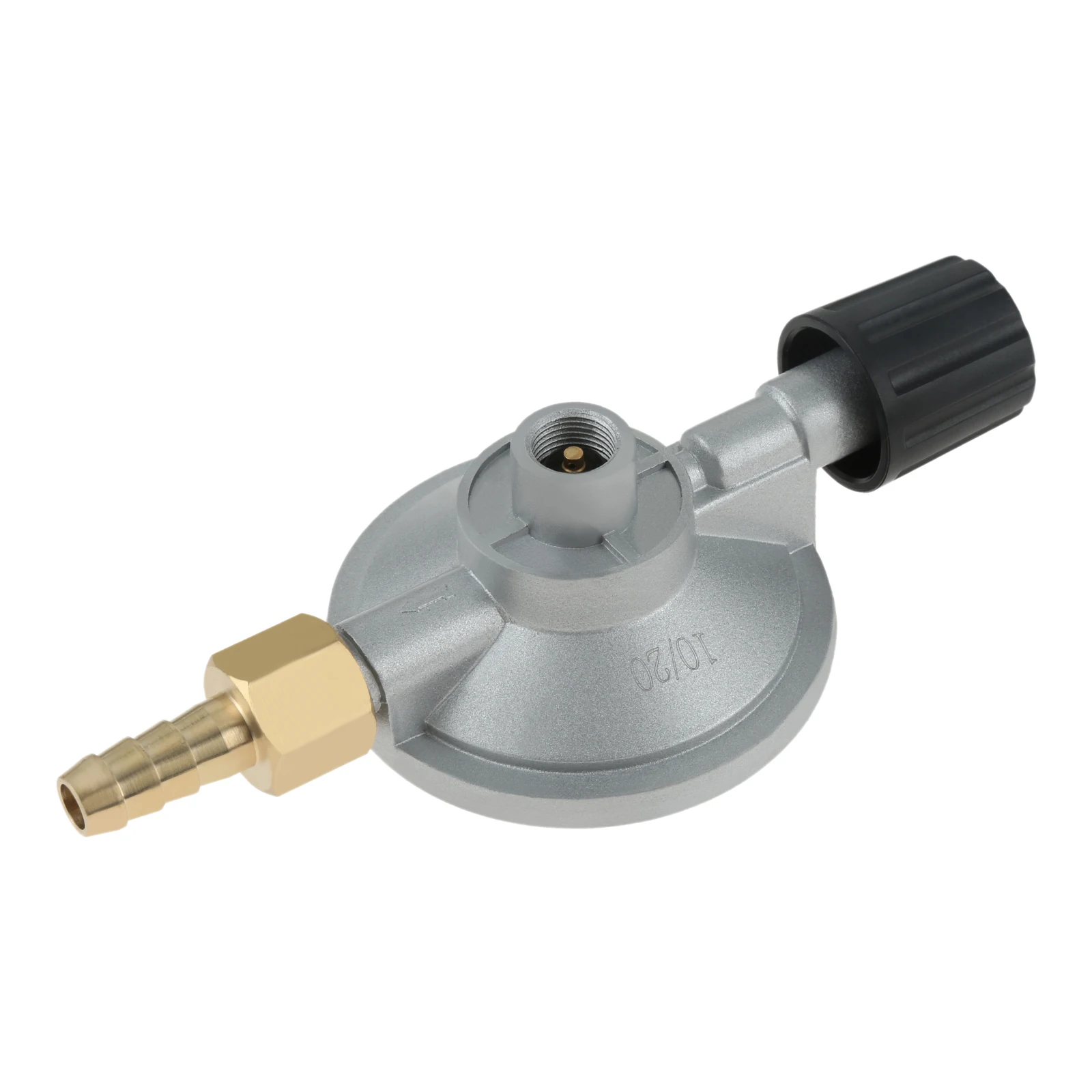 Propane Low Pressure Regulator Ajustable Flow with 9.5mm Barb Hose Connection Connect 50mbar Disposal Bottle Valve Camping Stove