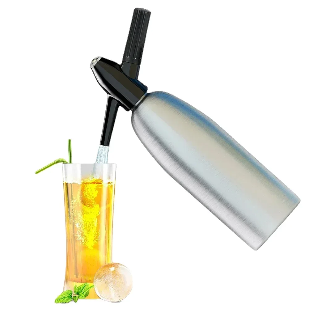 Professional Soda Water Siphon 1L Aluminum CO2 Sparkle Soda Maker Bar Tools