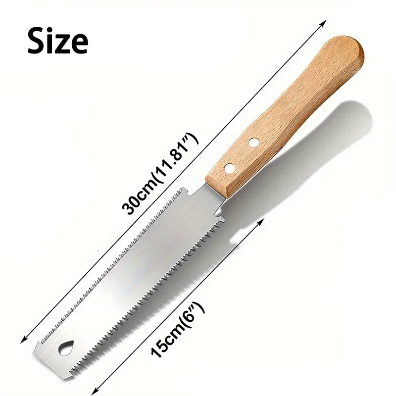 Japanese Style Hand Saw Non-slip Wooden Handle Pull Saw Flush Cut Flexible Woodworking Cutting Tool