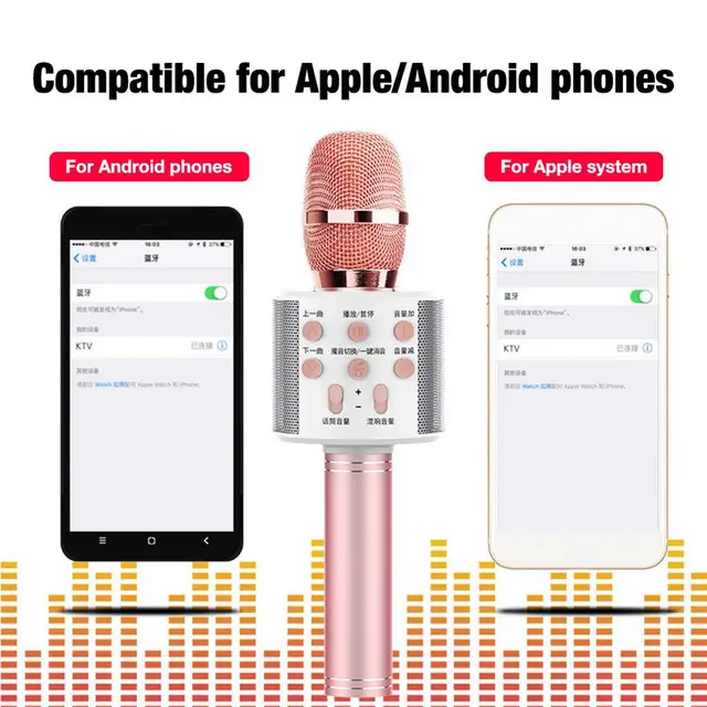Rongaful – Microphone karaoké professionnel sans fil, Portable, USB,  support Bluetooth, pour Studio, WS-858 - AliExpress