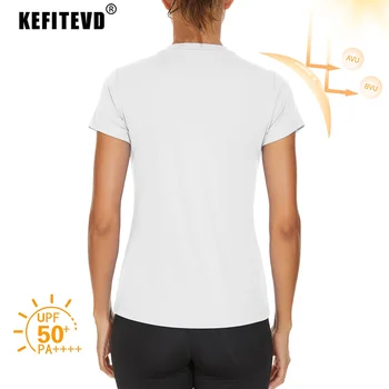 KEFITEVD Colorful T-shirts Women UPF 50+ UV Sun Protection Short Sleeve T Shirt Quick Dry Gym Yoga Workout Tee Running T Shirts 4