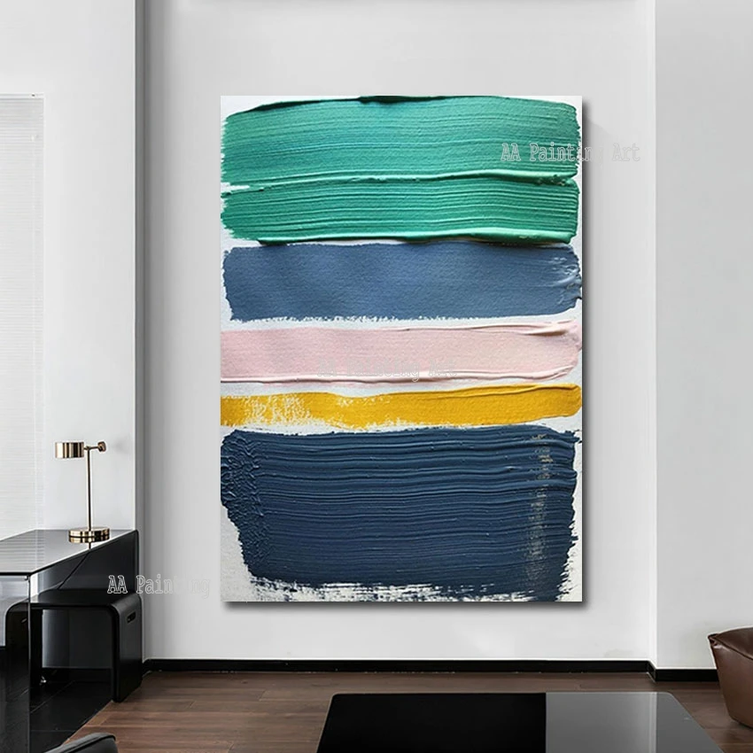 

Colorful Acrylic Thick Abstract Design Art New Arrival Hand Painted Unframed Wall Painting Textured Canvas Art Home Showpieces