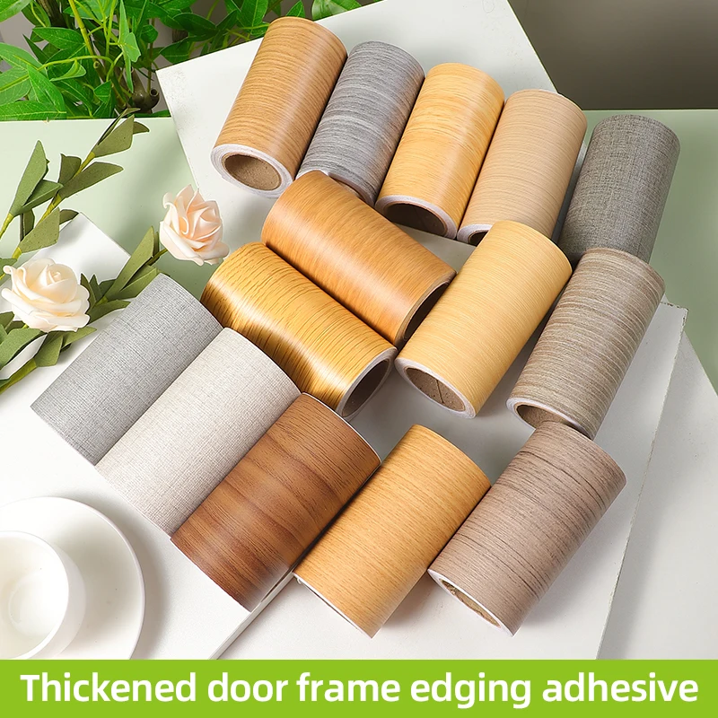 Thick wallpaper,wood grain,door frame window sill edge repair,solid color,self-adhesive refurbished furniture,peel stick border