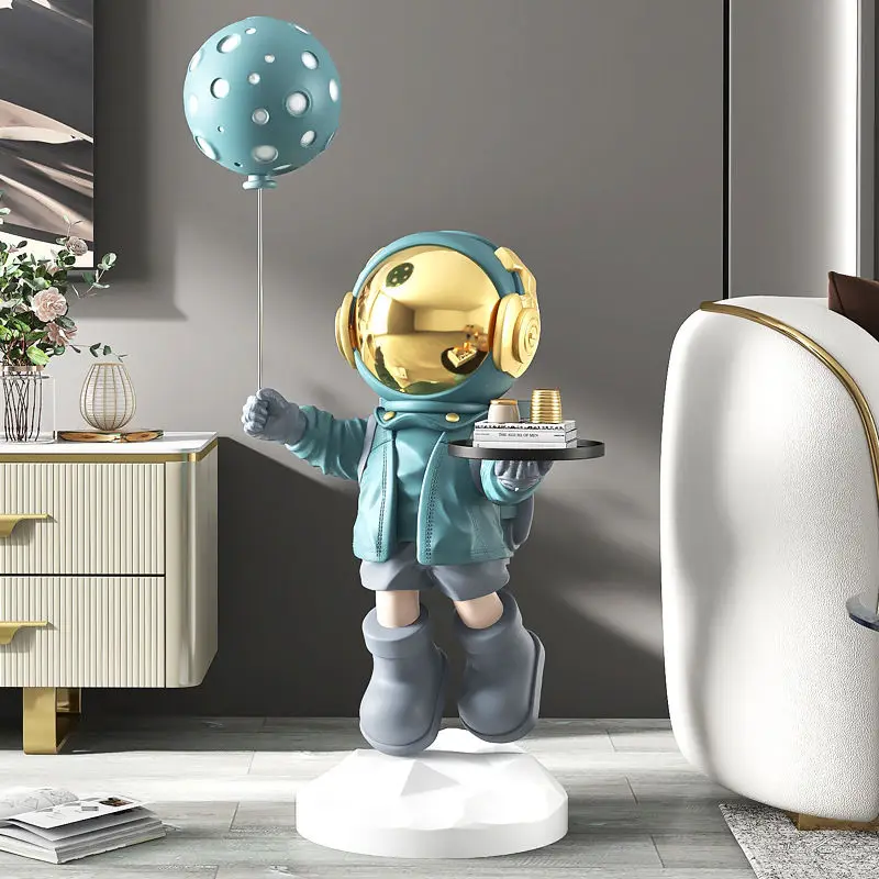 

Astronaut Living Room Large Floor Ornaments Sofa TV Cabinet next to Decorations Spaceman Housewarming Tray Gift