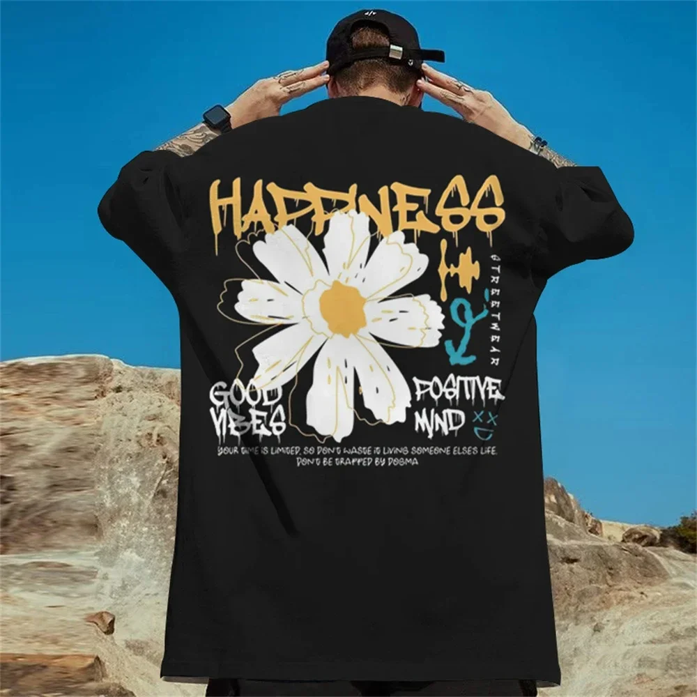New Daisy Sunflower 3D Printing Fashion T-Shirt Da Uomo Casual Street Extra Large Allentato Stile Hip Hop Girocollo Top Da Uomo