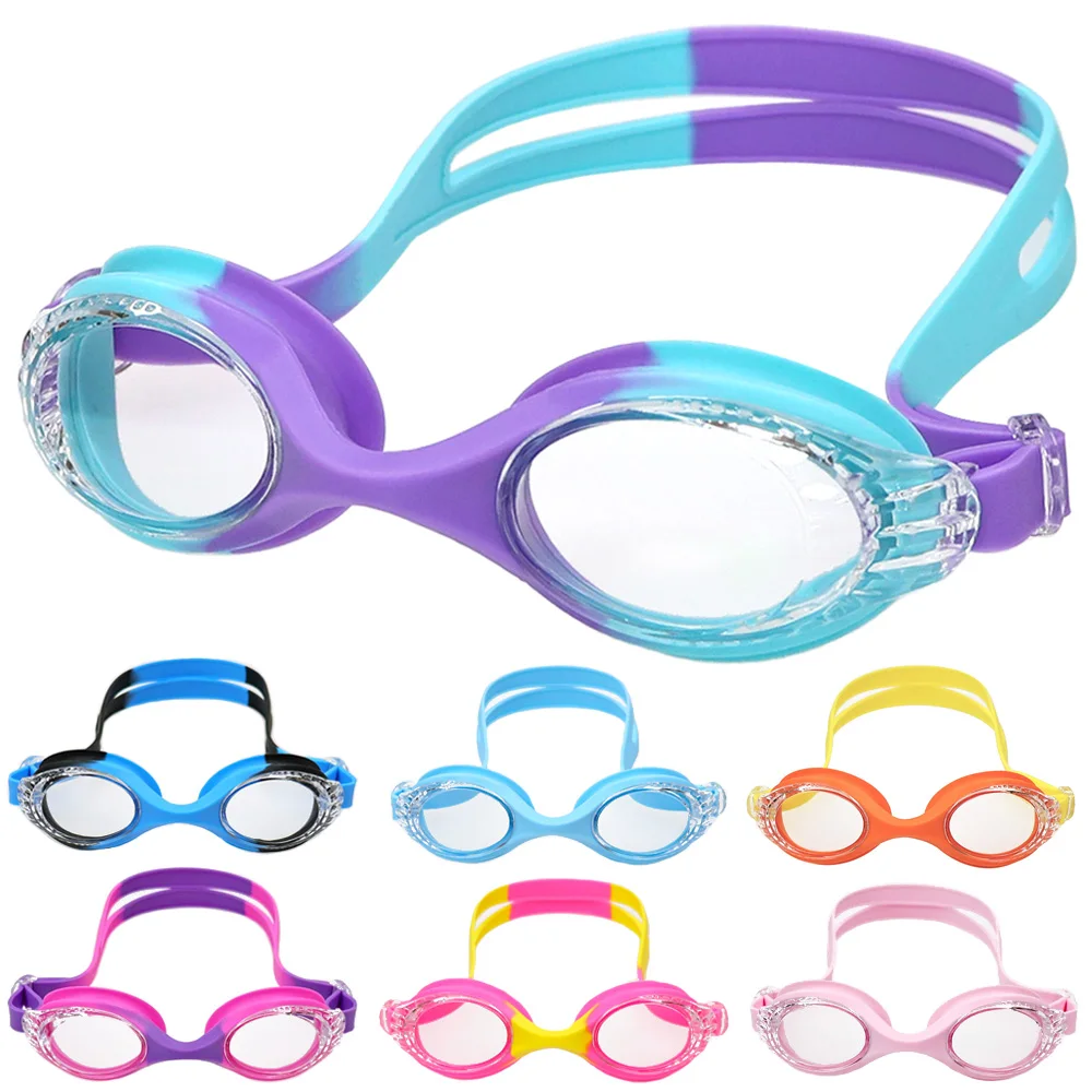 Lunettes de natation enfants anti-buée - Vision claire, sangle ajustable rapide, étanches pour piscine