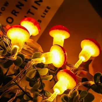 LED 버섯 요정 조명, 크리스마스 화환, 방수 모양 와이어 스트링 램프, 배터리 USB 전원 공급 장치, 2m, 10LED, 3m, 20LED