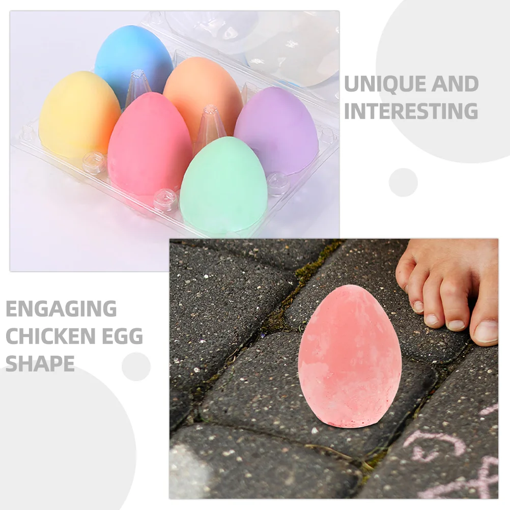 세척 가능한 계란 초크 부활절 드로잉 초크, 무독성 테마 칠판, 어린이 칼슘, 황산 색상, 단단한 바닥, 12 개