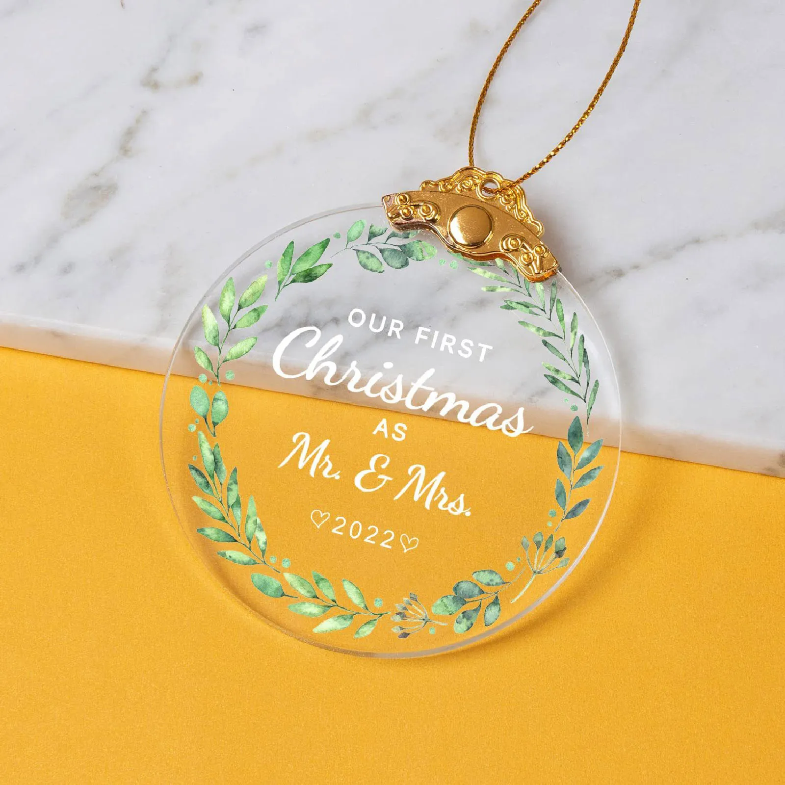 Beaded Garland Lighted Our First Christmas Married Decorated Christmas Tree Pendant In First Ornament Couple
