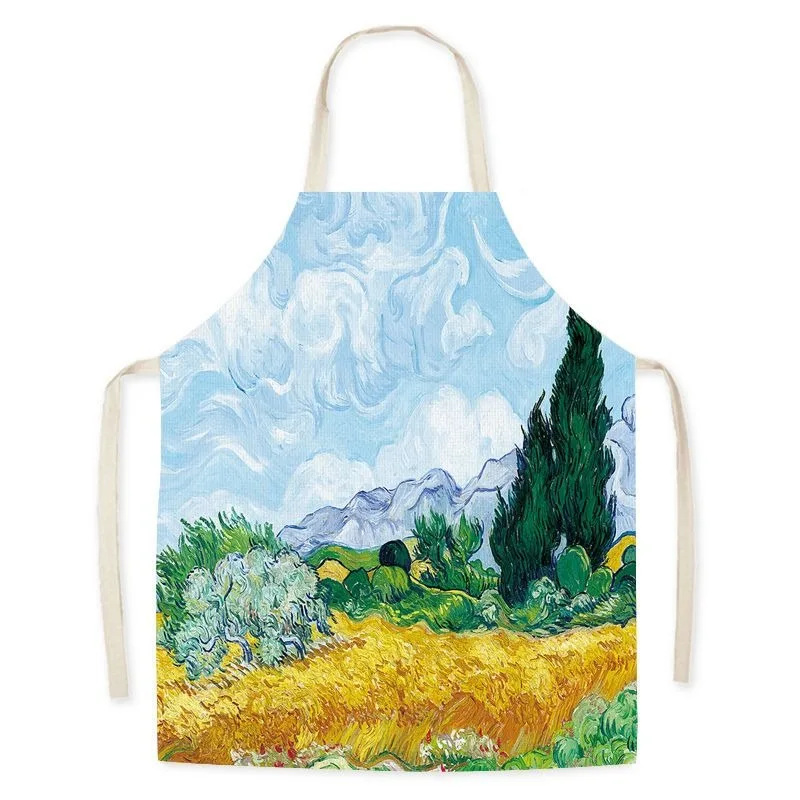 Cypress and Wheat Field Apron 1 | Church at Night Apron 7