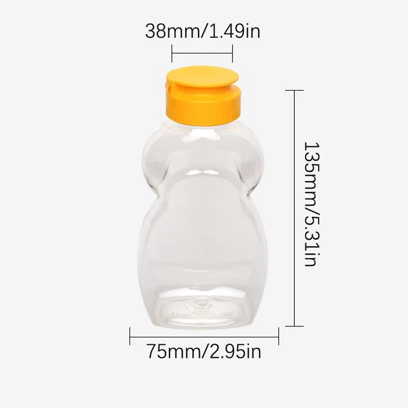 290ml Honey Bottles Bottle Squeeze Dispenser Packaging Salad Dressing Jar Mini Jam Clear Containers Empty Ketchup Syrup Sauce