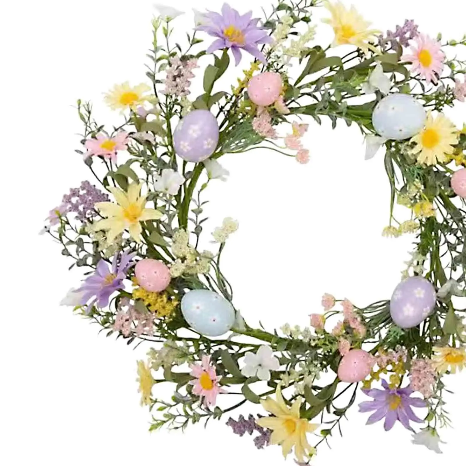 Easter Egg Wreath Easter Decor Round Decorative Front Door Wreath Spring Wreath for Home Window Celebration Farmhouse Holiday