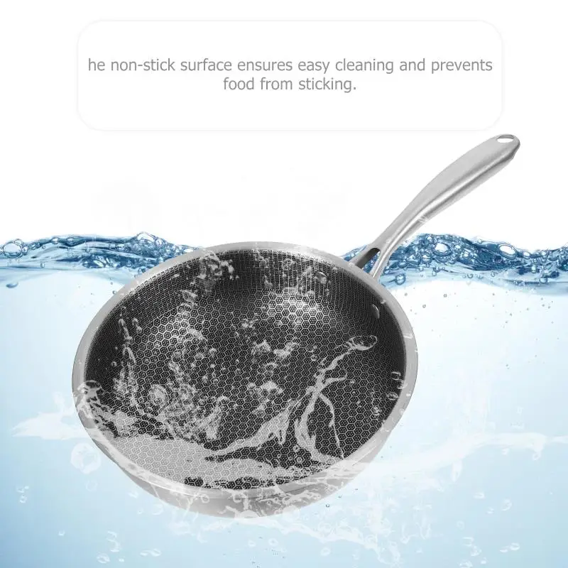 Description Picture 5 of itemStainless Steel Frying Pan Kitchen Skillet Egg Frying Pan Non-Sticky Cooking Pan Frying Pan Kitchen Accessories
