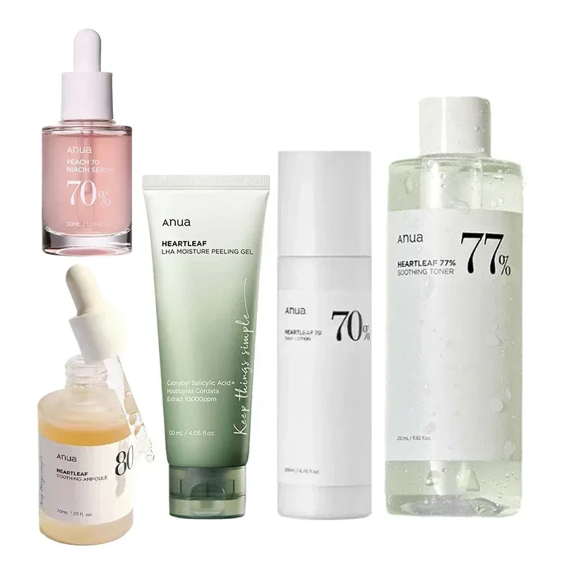 Facial Cleanser Korean Heartleaf Anua Anti-aging Essence Moisturizing Toner Emulsion Fade Fine Lines Deep Cleaning Skin Care Set