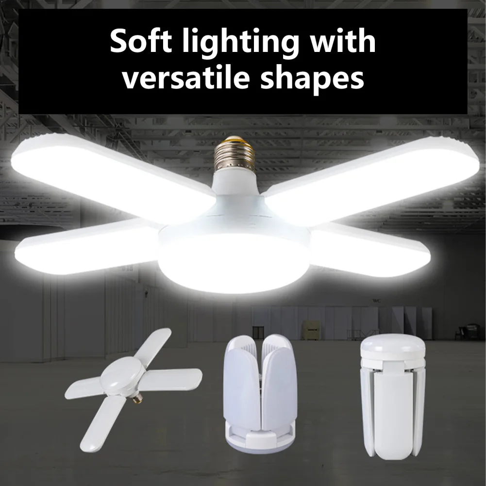 

Folding LED Bulb E27 Ceiling Fan Lamp 3600 Lumen 360° Lighting 90 Degrees Adjustable Energy Saving For Living Room Garage