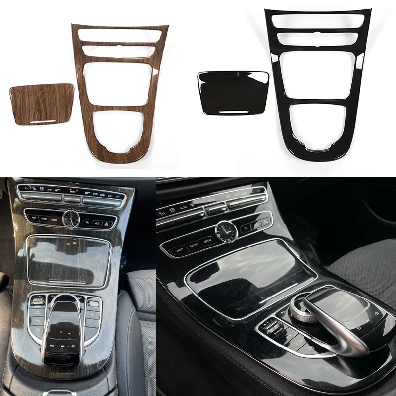 

Car Center Console Gear Panel Frame Gear Shift Panel Cover Trim For Mercedes Benz E-Class W213 2016-2018 Gloss Black Accessorie