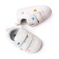 Baby Sneaker PU Leather Heart Star Non-slip Flats First Walking Shoes for Girls Boys 5