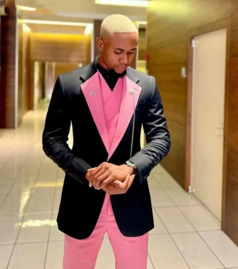 tuxedo coat pant for men pink