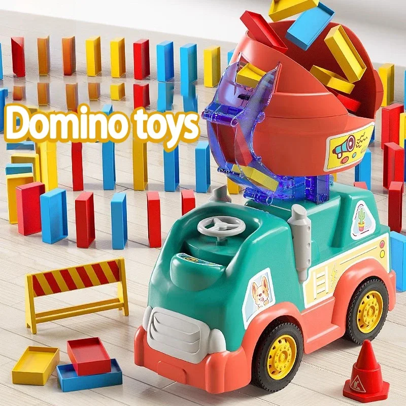 Automatic Train 102 PCS Block Brick Kit Plastic Toy Electric Train Educational Kids Domino Creative Games Gift for Children