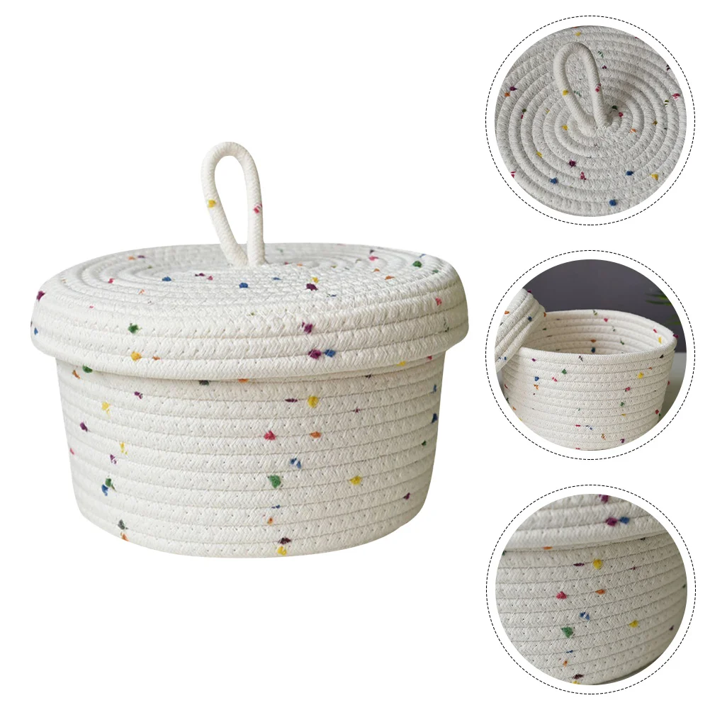 

Home Decor Cotton Rope Woven Baskets Sundries Container Multi-function for Desktop Tabletop