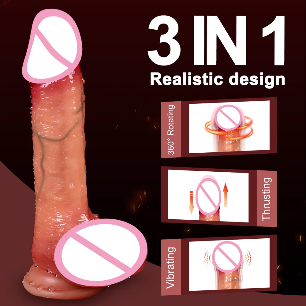 Sex toys Realistic Dildo Telescopic Vibrator Big Penis Female Stimulator Anal Plug for Women with Heating Thrusting Adult Sex Toys