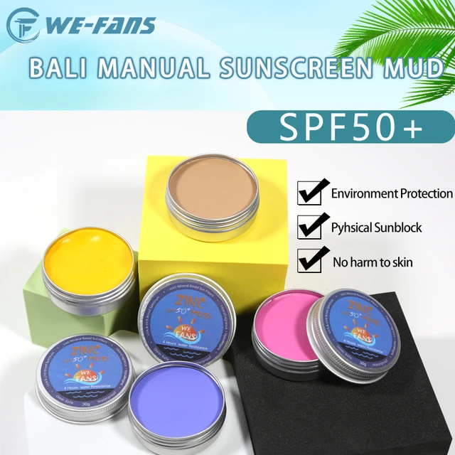 Bali Zinc Physical Color Sunscreen Mud Stick Surf Diving Water Sports Skin  Protection Cream Natural Environmental Protect Spf50