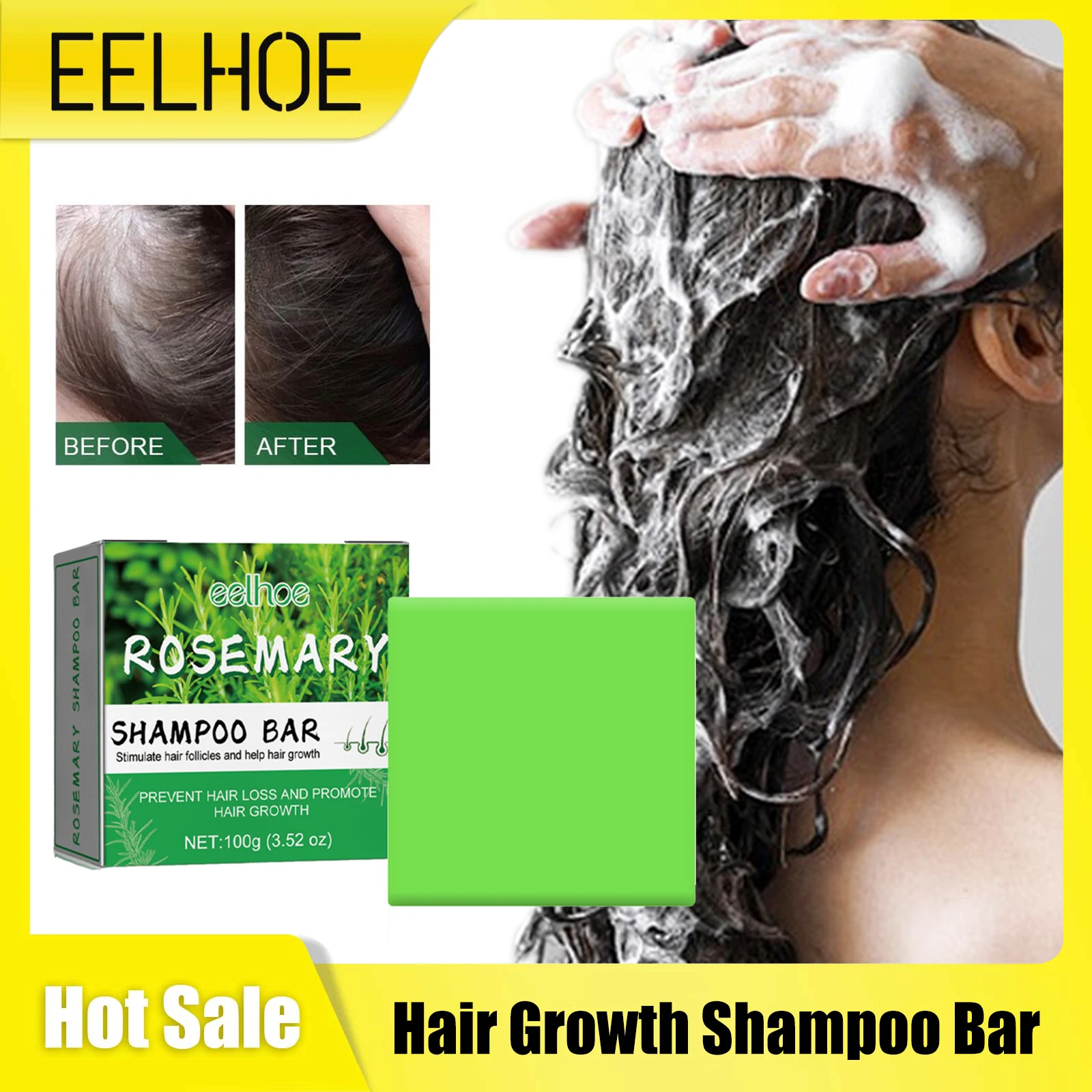 Promoting Hair Growth Shampoo Soap Cleansing Repairing Damaged Hairs Prevent Itching Thinning Fluffy Anti Hairs Loss Shampoo Bar