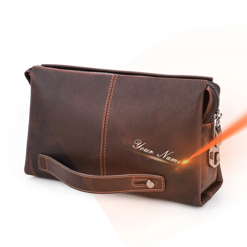 XIXIDIAN Heren Clutch Bag Handtas Lederen Portemonnee Rits