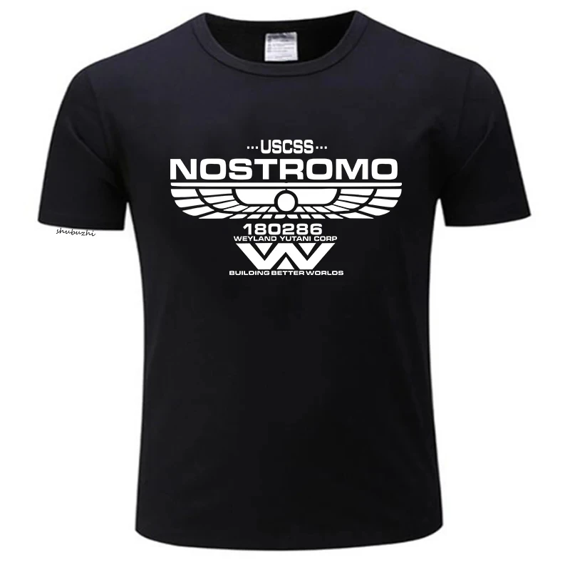 

men black cotton tshirt Alien Classic Nostromo Crew Member T Shirt Sulaco M41A PULSE RIFLE Movie Film man t-shirt 63311