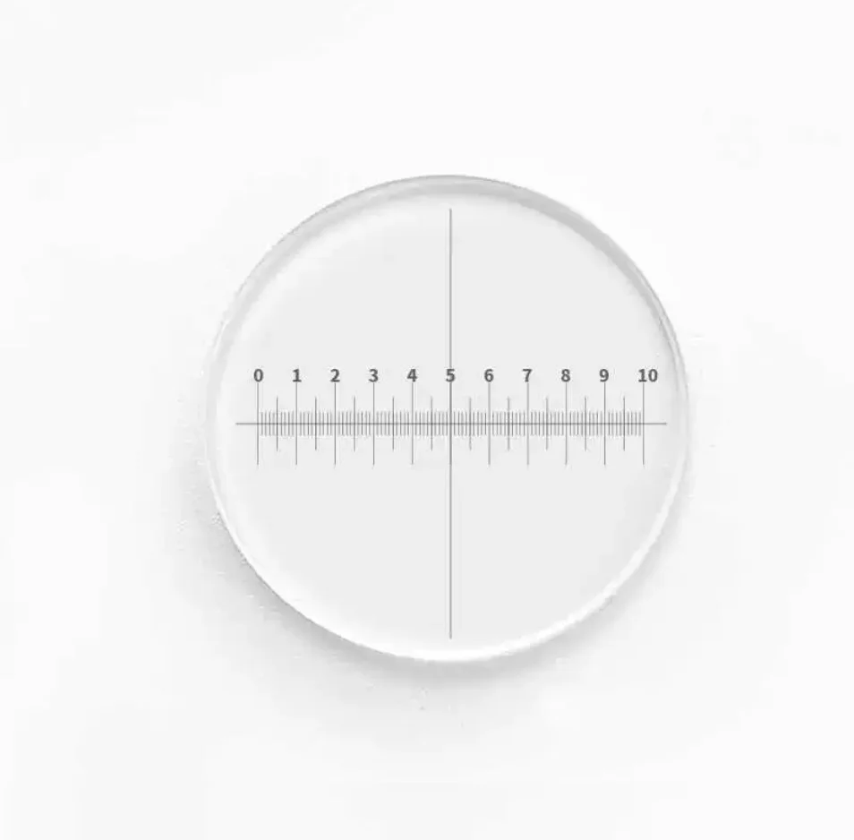 0.1mm Microscope Eyepiece Reticle Glass Micrometer Divide Ruler Graticules Calibration Measure Dust Area Scale Slide Dia14-27mm