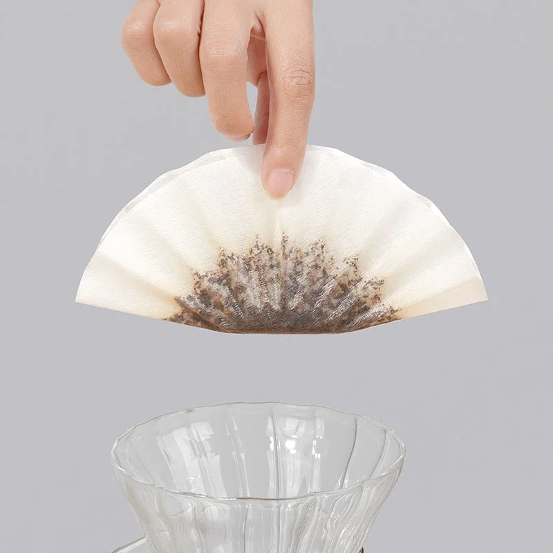Single Serve Coffee Filters 100-Pack Unbleached Basket Coffee Filters -  6.1" Diameter For 1-4 Cup Makers Unbleached Paper Filters