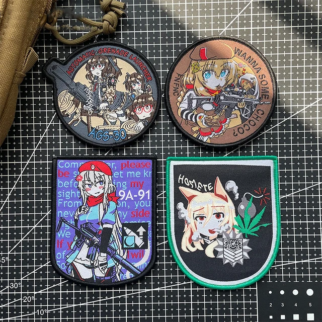 Anime Patches Little Master 3D Embroidered Girl Frontline Armband Wings of  Freedom Backpack Hook and Loop Patch Custom Patch